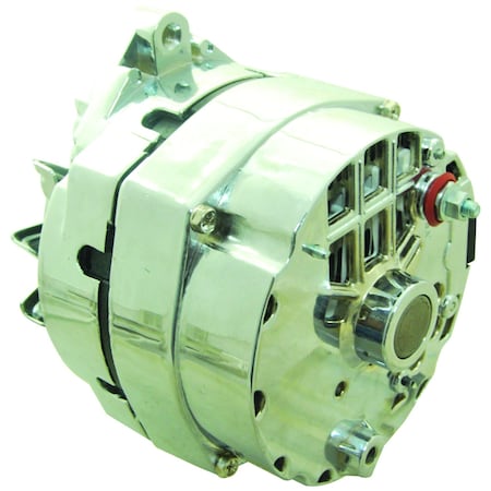 Wai Global Alternator, ALTDR 12SI 1WIRE CHROME, 94 Amp12 Volt, CW, 1Groove Pulley, 1Wire System 7294-SECN